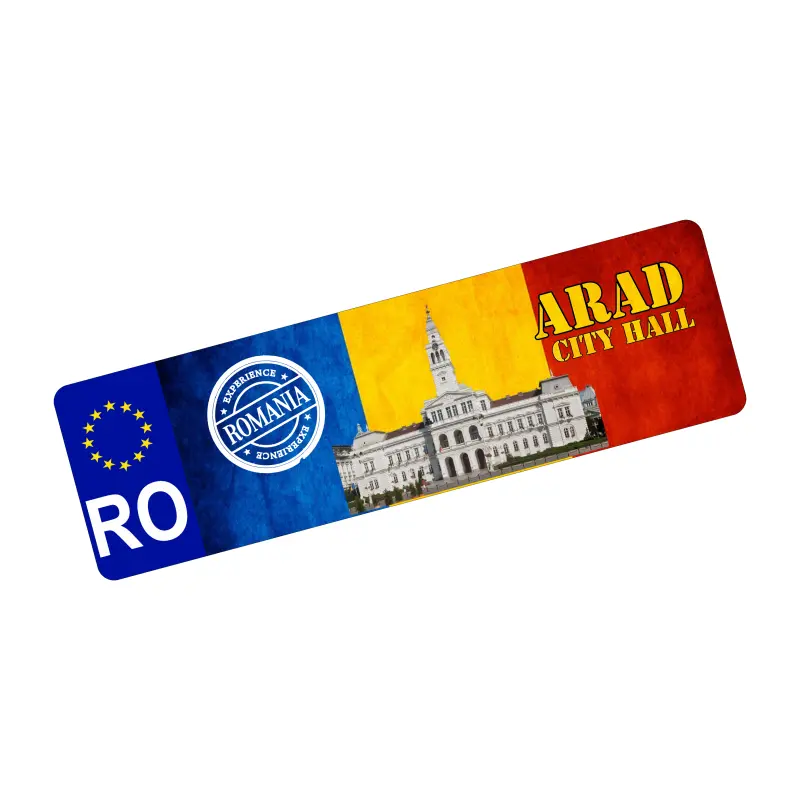 Arad city hall, romania, autocolant, dimensiune 200x60mm